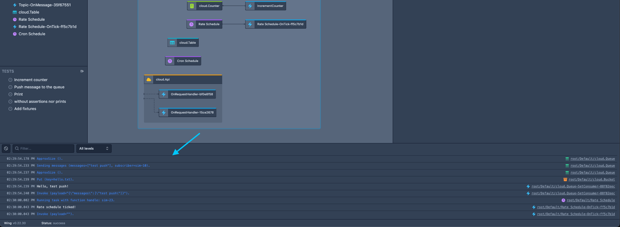 Wing Console Logs The Wing Console Logs